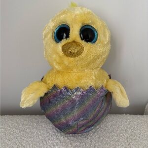 Ty Yellow Chick with Rainbow Eggshell
